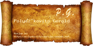 Polyákovits Gerold névjegykártya